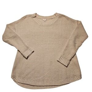 SO Womens Large Baby Pink‎ Crew Neck Long Sleeve Knit Pullover Sweater